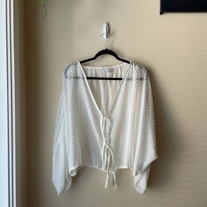 ASOS Sheer Plunge Long Sleeve Top